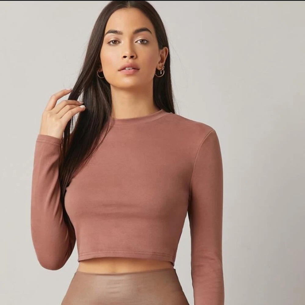 Thick long sleeve crop top